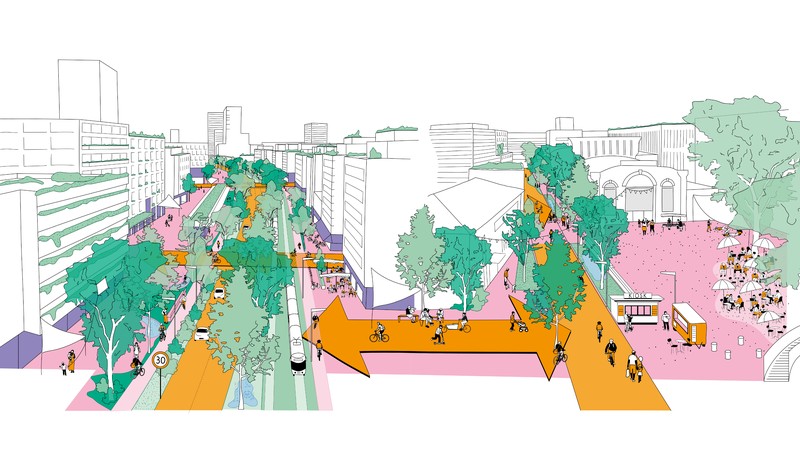 Visualisierung der Pfingstweidstrasse